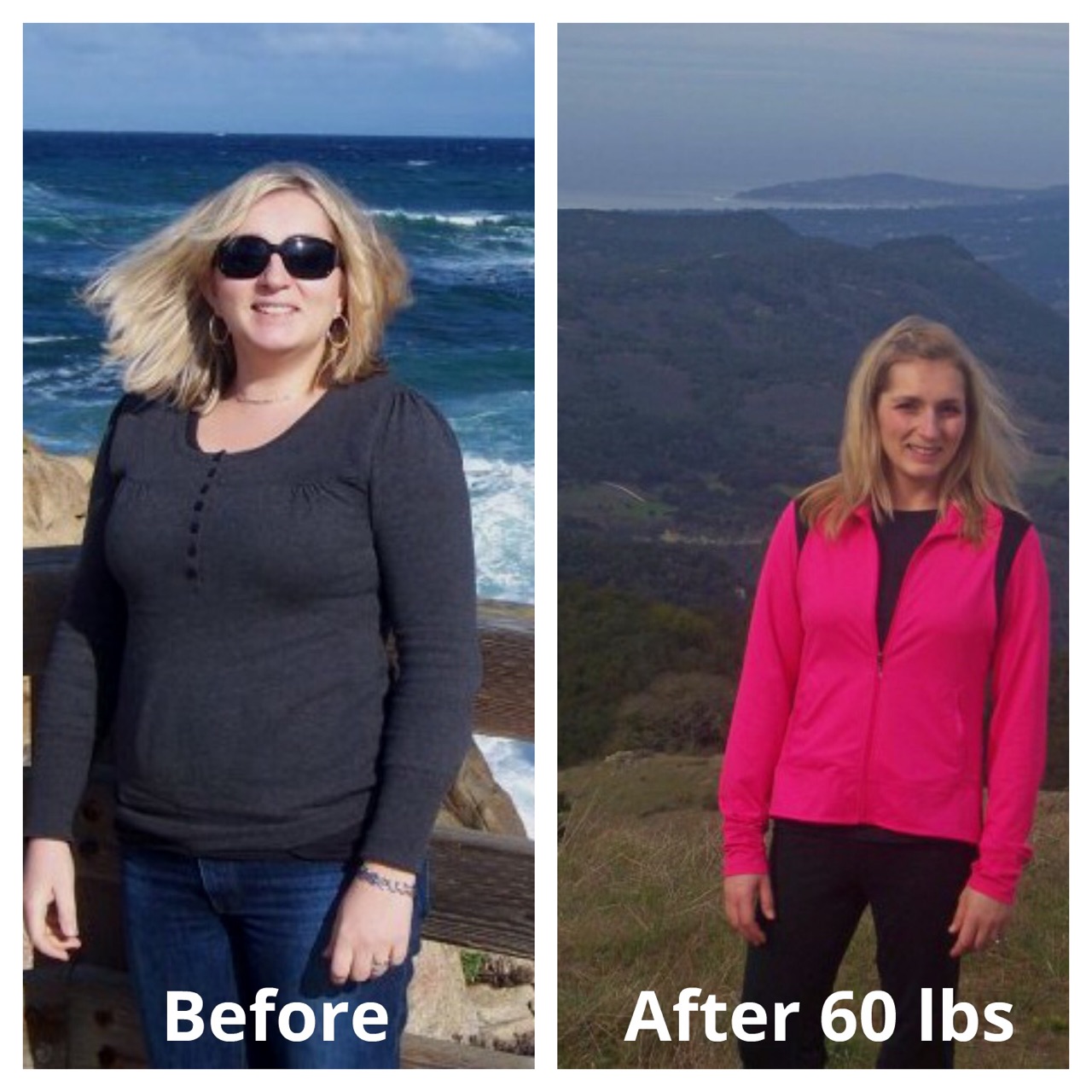lifestyle therapy for weight loss, before and after 60 lbs