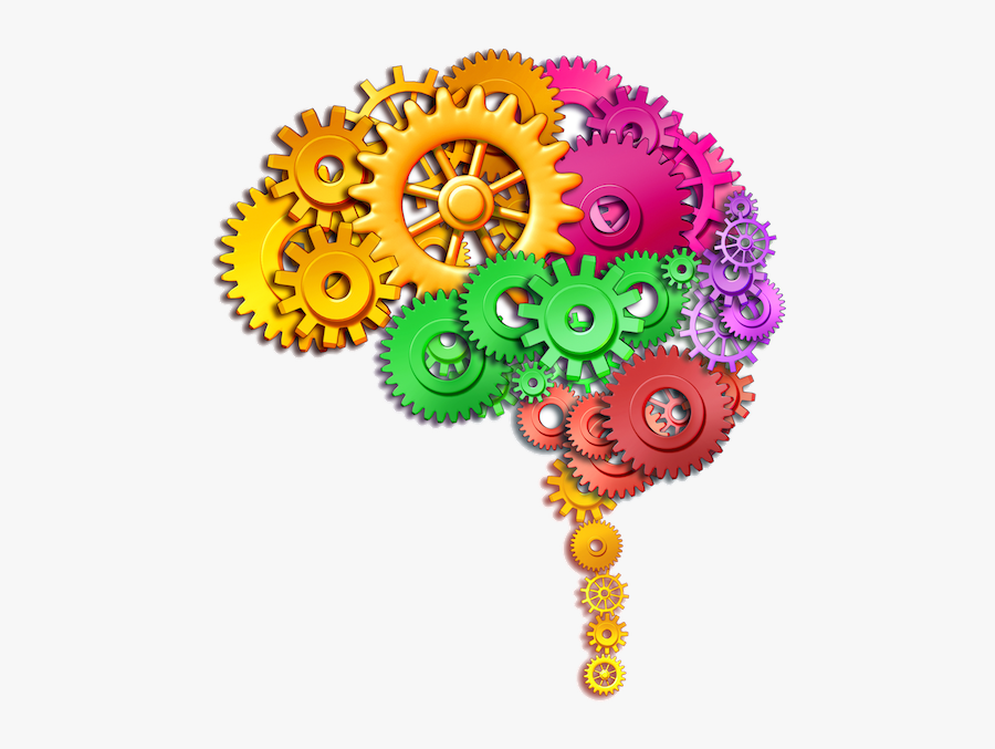 Brain depicted by gears