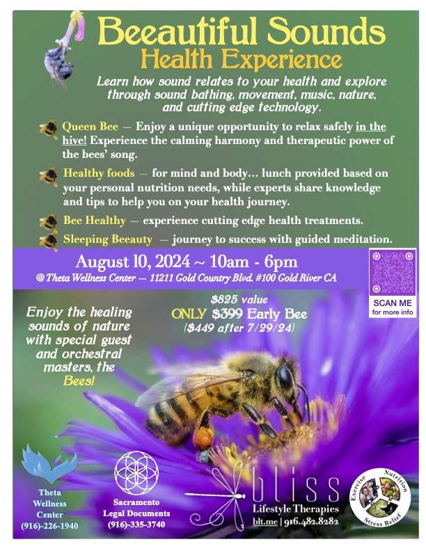 Health Experience, sound healing, be with bees 